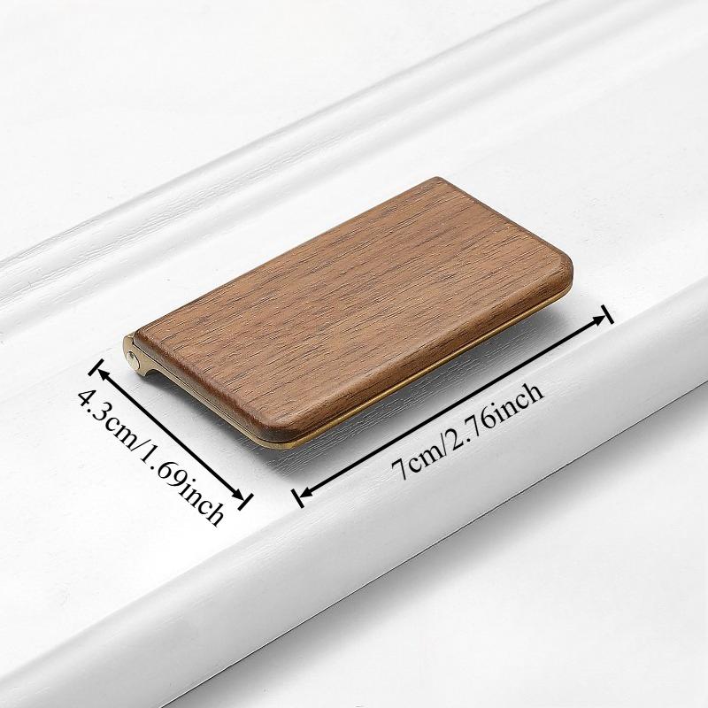 Walnut Flip Handle No-drill Invisible Drawer Handle Modern Minimalist Wardrobe Cabinet Concealed Door Kitchen Cabinet Handle