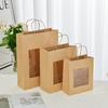 Creative Kraft Paper Window Gift Tote Bag for Birthday or Shopping