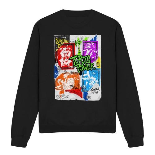 Unisex mikina pro dospělé s linoleum a plakátem Příběhy Želv Ninja