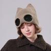 Men's And Women's Velvet Knitted Hats, Sunglasses, Warm Woolen Hats, Fashionable Flying Ski Hats