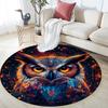 Cosmic Owl Round Area Rug,Carpet Rug for Living Room Bedroom Sofa Playroom Decor,Non-slip Floor Mat