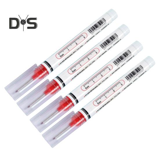 

4 шт. маркеры с длинным наконечником и глубоким отверстием, 20 мм, маркер с длинным носиком, быстросохнущий, водонепроницаемый, цветной, плотницкий, для строительства, ванной, деревообработки 4pcs красный