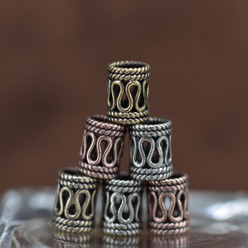 Hollow Out Cylinder Brass Knife Beads DIY EDC Outdoor Paracord Lanyard Pendant Flashlight Charms Umbrella Rope Accessories