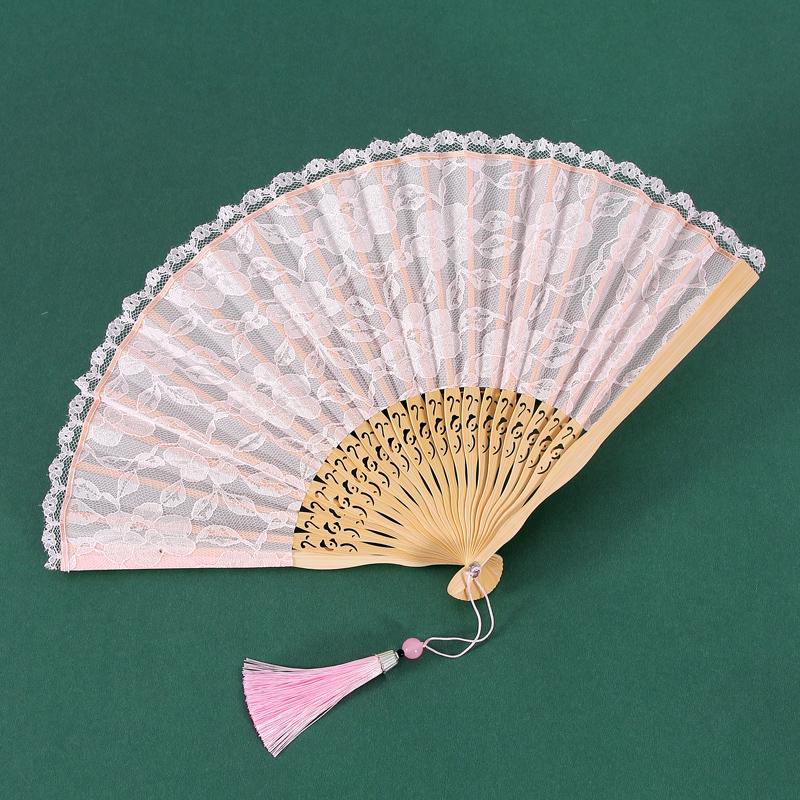 Classic Black Lace Cheongsam Folding Fan - Portable Chinese Style Summer Dance Fan for Ladies
