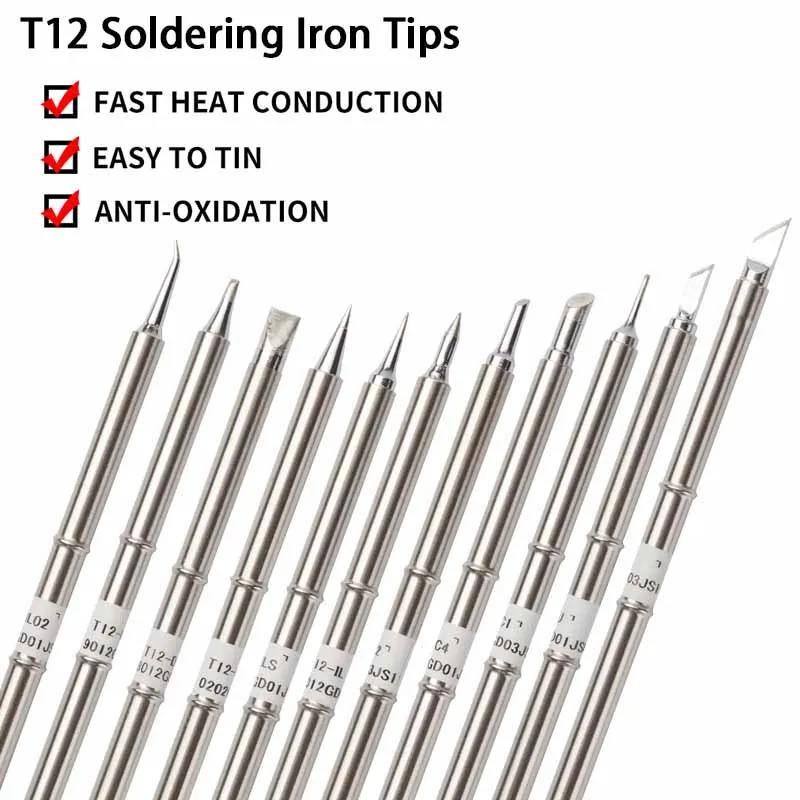 T12 Soldering Solder Iron Tips BCF1/B2/BC2/BC3/B/BCF2/BCF3/BL/C1/C4/D4/BC1/D24/D52 Type Iron Tip For Hakko FX951 STM32 OLED