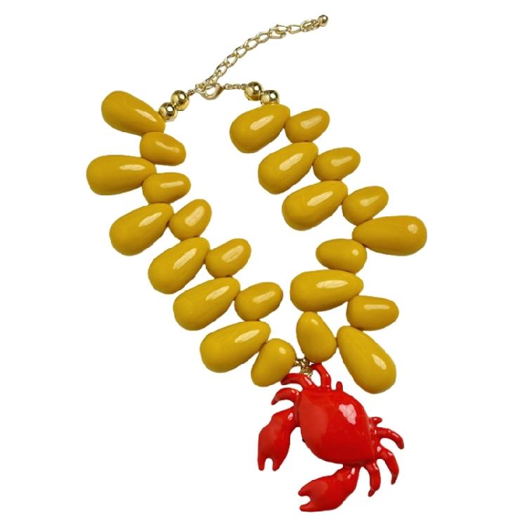 Fashionable Black Crab Necklace Trendy Crab Pendant Neck Chain Jewelry For Women Seeking Individuality