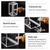 25pcs Elegant Transparent Rectangle Gift Boxes with Bows Durable PVC Perfect for Cookies Candies Ideal for Wedding Party Favors White Flat-Packed