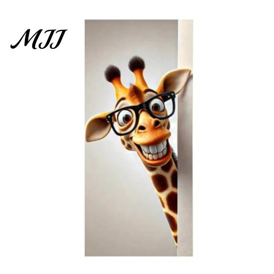 Colorful Utility Room Surface Decals Cartoon Animal Trash Can Sticker, Self-Adhesive PVC Decal, Waterproof Cute Decorative Adhesive for Household Bins