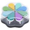 Ink Stamp Pad Petal Shape 8 Color Washable Finger Sponge DIY HandMade Craft Supplies(Sea Breeze )
