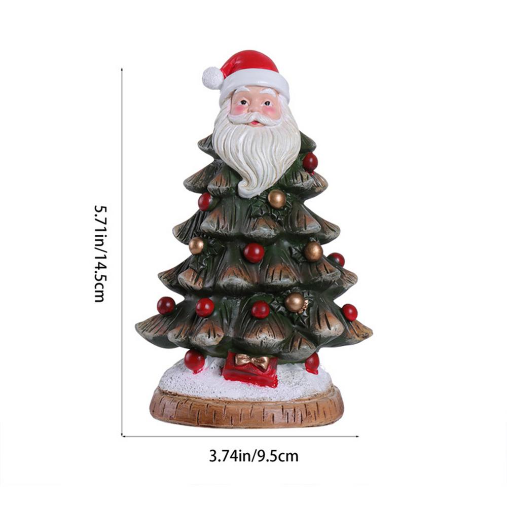 Christmas Figurines Santa Claus Tree Cute Home Decor Small Handcrafted Holiday Ornaments For Adults Kids Living Room Bedroom