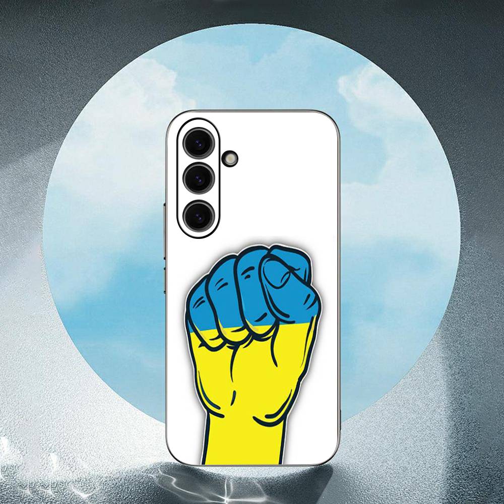 Ukraine Flag For Samsung Galaxy S25 S24 S23 Ultra S22 S21 Plus S20 Black Soft Silicone Protective Case