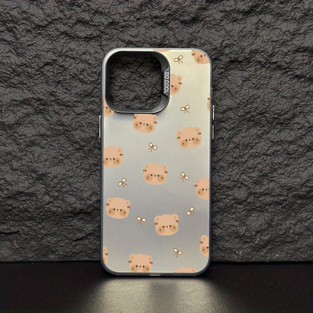 Teddy Cute bear cartoon pattern Phone Case Magnetic IMD Colorful Silver case for iPhone 17 16 15 14 13 12 Pro Max