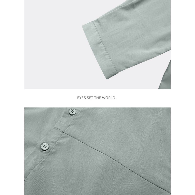 Menseye Men's Quarter-Sleeve Shirt, New Summer Business Wrinkle-Resistant Versatile Five-Quarter Sleeve Shirt