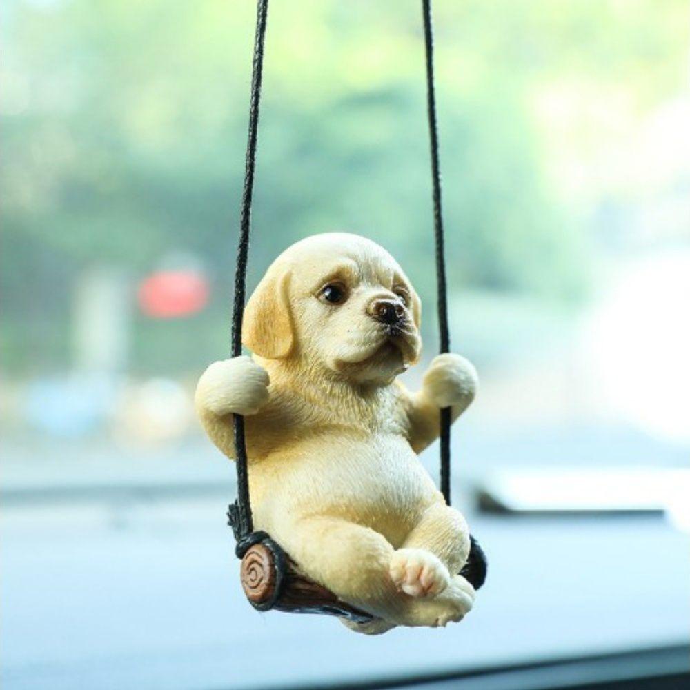 1pc Labrador Retriever Car Mirror Hanging Accessory - Cute Wagging Dog with glasses,Rearview & Pet Companion,Car Interior Decoration