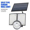 3000LM Household Intelligent Infrared Sensor Waterproof Solar Street Lamp Country Solar Three-Head Wall Lamp Split Garden Lamp