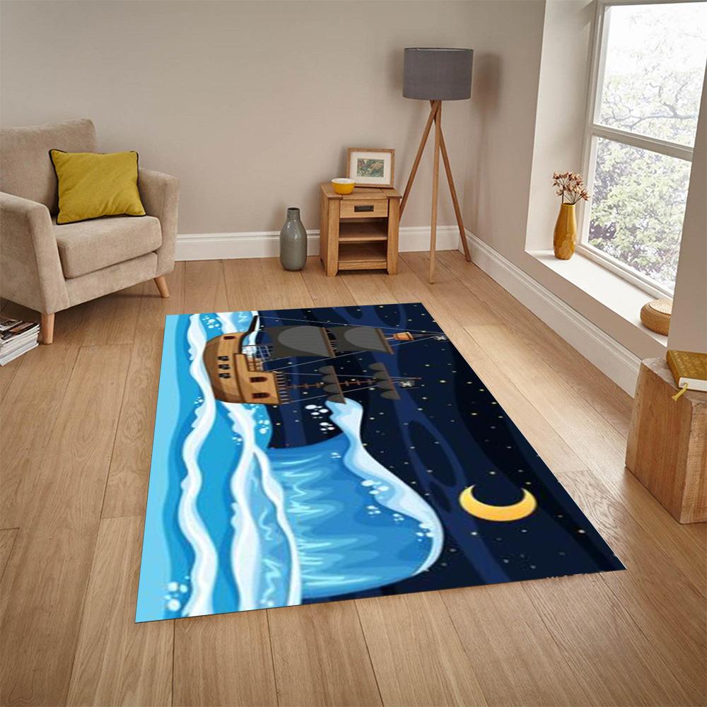 Japońskie Anime Scena Nocna Dywany Mata Podłogowa do Zabawy dla Dzieci Super Nadruk Dywany Nowoczesny Wystrój Salonu Domowego Zmywalny Dywan Podłogowy