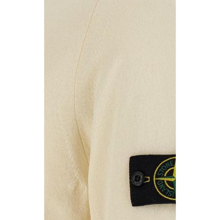 STONE ISLAND Ss25 Logo Crew Neck Long Sleeve Sweatshirt Men Sweatshirt Off-White K1S1551000-62S00B9-V0093
