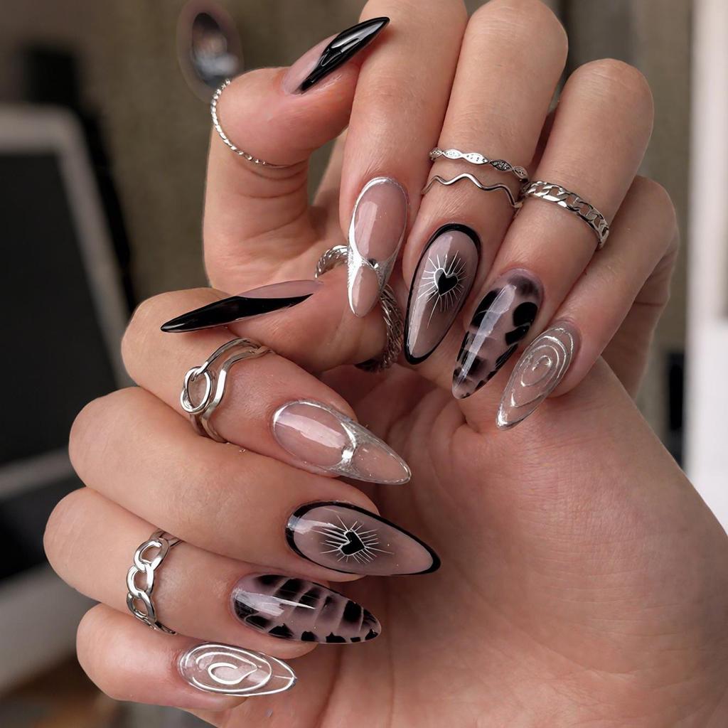High-End French Almond Press-On Nails - Medium-Long, Stylish & Elegant
