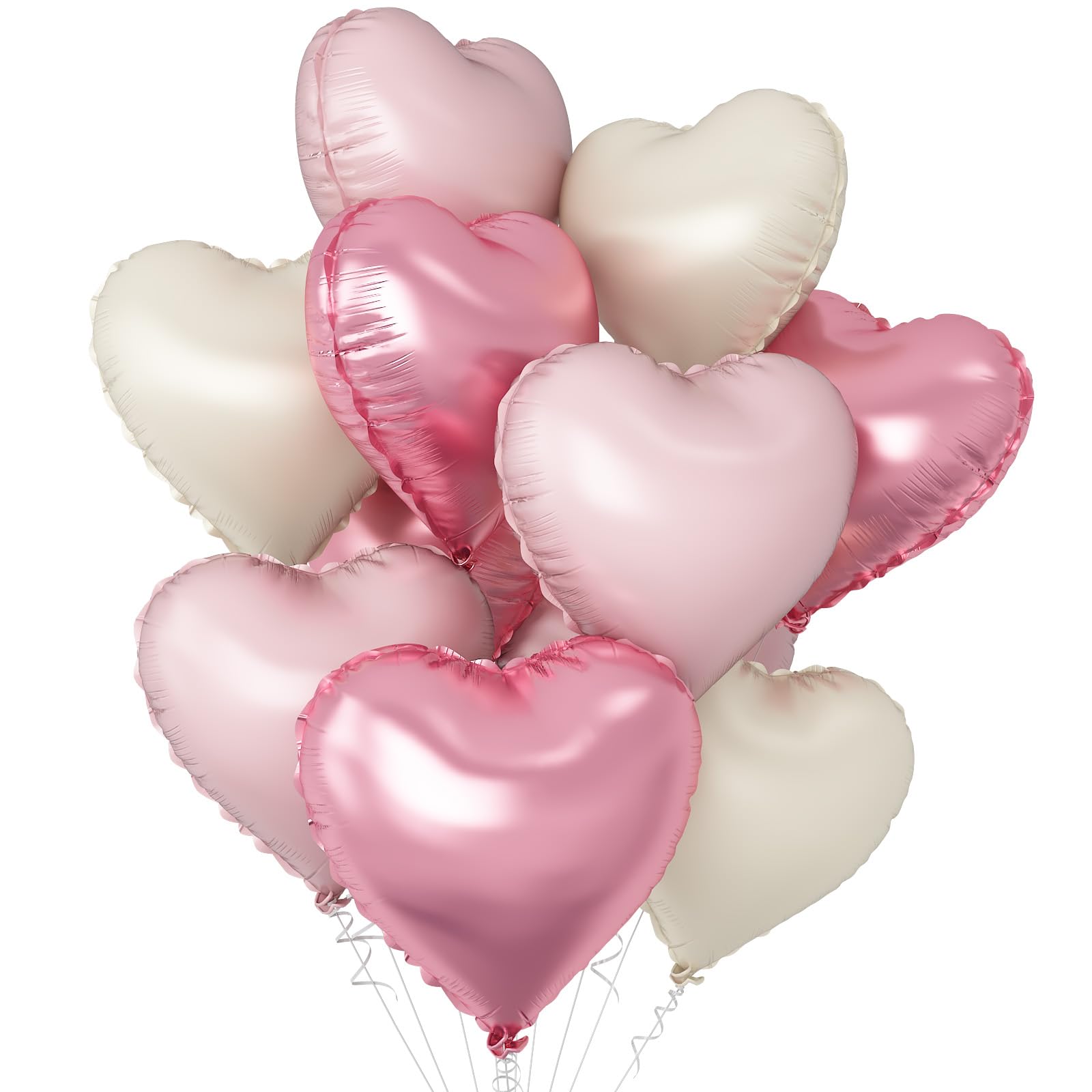 

BTZO Balloon Heart-Shaped 10-Piece Set Aluminum Balloons 18-inch Valentine s Day Confession Proposal Birthday Wedding Store Decor Baby Pink Light Pink