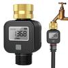 Digital Water Flow Meter IPX5 Waterproof Water Consumption Test Meter Brass Inlet Flow Rate Measure Tool for Outdoor Garden