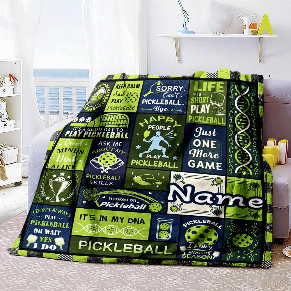 Pickleball Customize Your Name Home Blanket S Comfortable Soft Lightweight Allseason Multipurpose Blanket For Picnics Couches Offices Beds Living