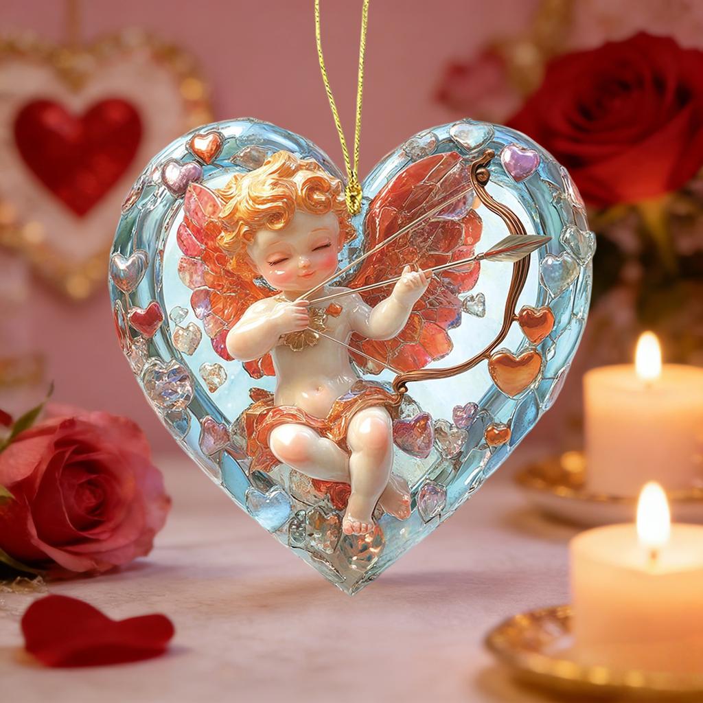 Girl Acrylic 2D Flat Decorative Pendant Creative Valentine's Day Ornament