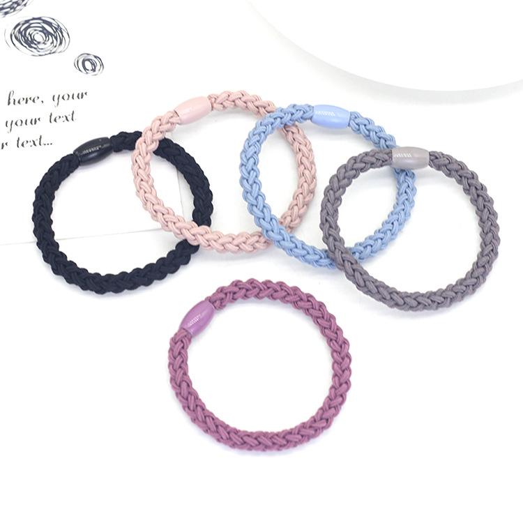 Korean Handmade Knitted Hair Scrunchies: High Elasticity, Braided Style Hair Ties.