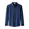 Premium Mulberry Silk Long-Sleeve Men's Shirt - Non-Iron, Solid Color, Business Casual for Autumn and Spring