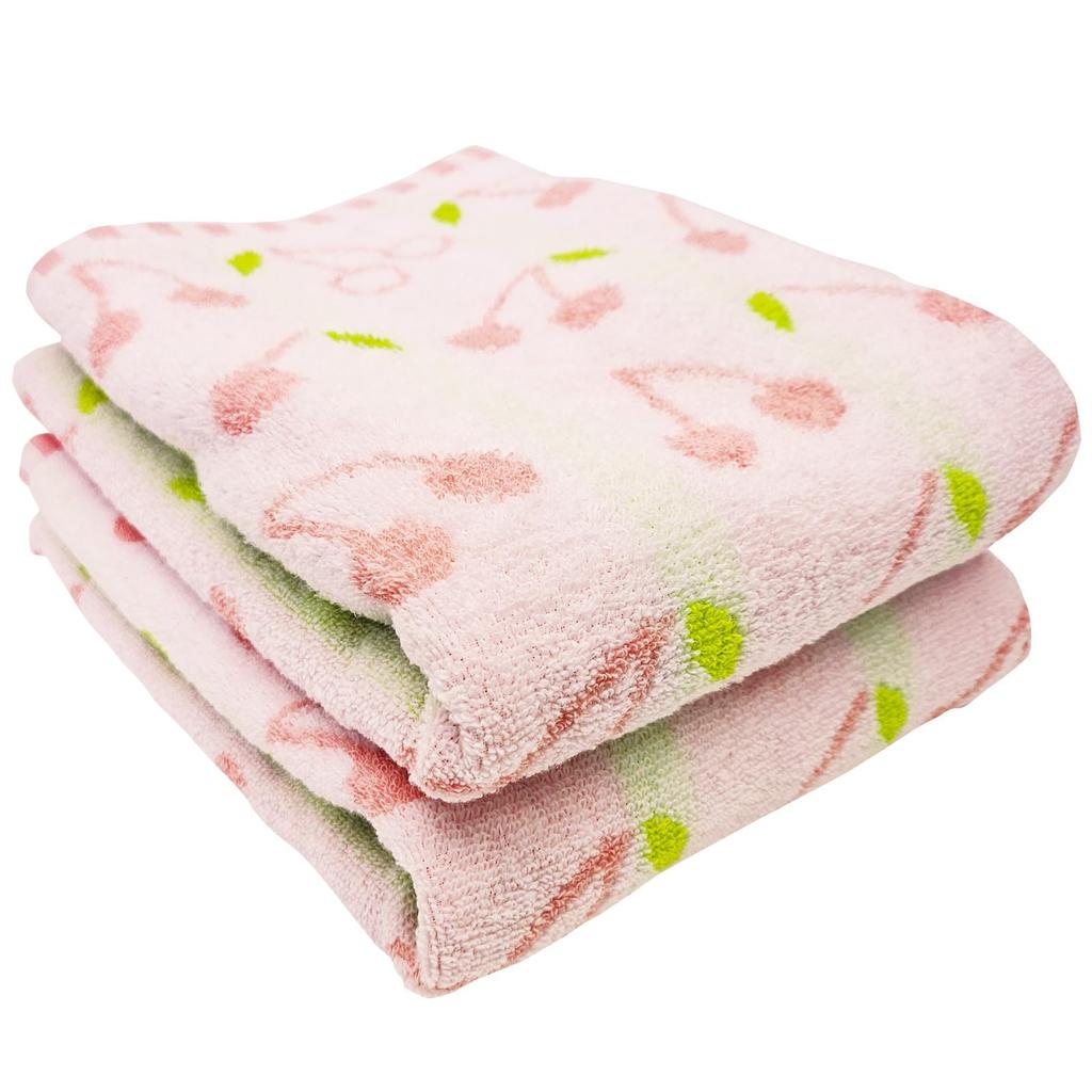 Hayashi Bath Towel Set of 60 x 2, Approx. 120cm, Soft, Cherry, No-Twist Yarn, BK425702-2