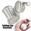 Stainless Steel Telescopic Cup Small Wine Cup Travel Compression Cup Keychain Water Cup Portable Cup Outdoor Folding Cup