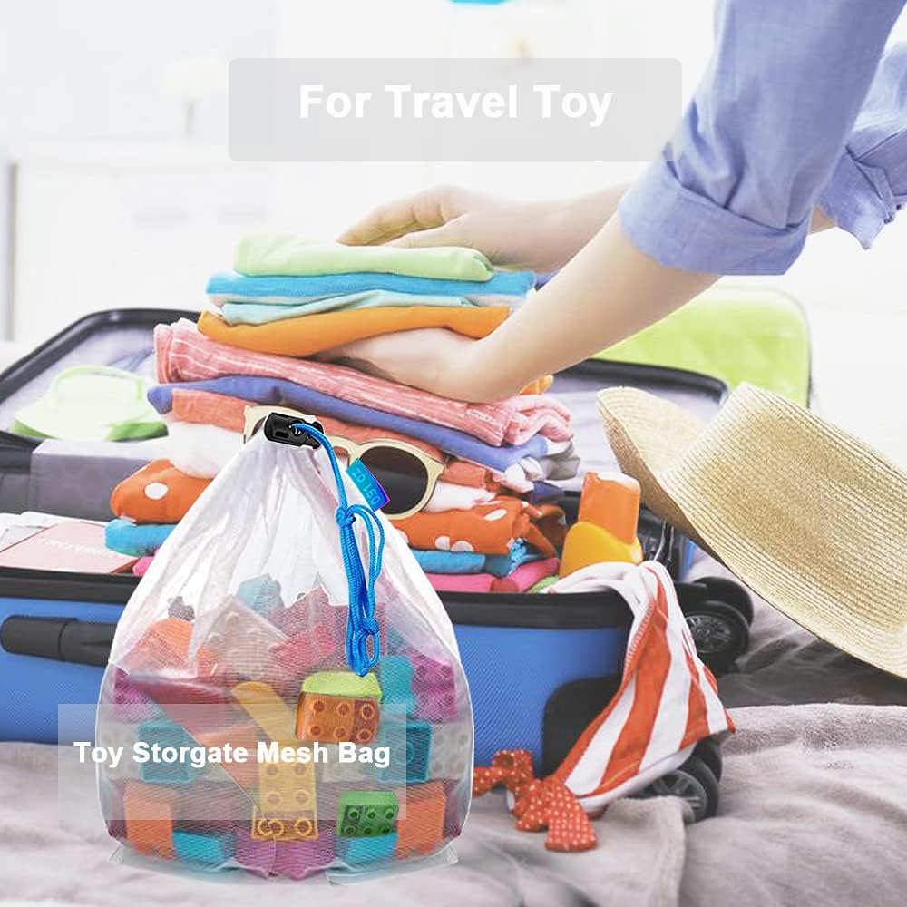 Kitchen Reusable Mesh Produce Bags with Drawstring Closure Set Storage Bag