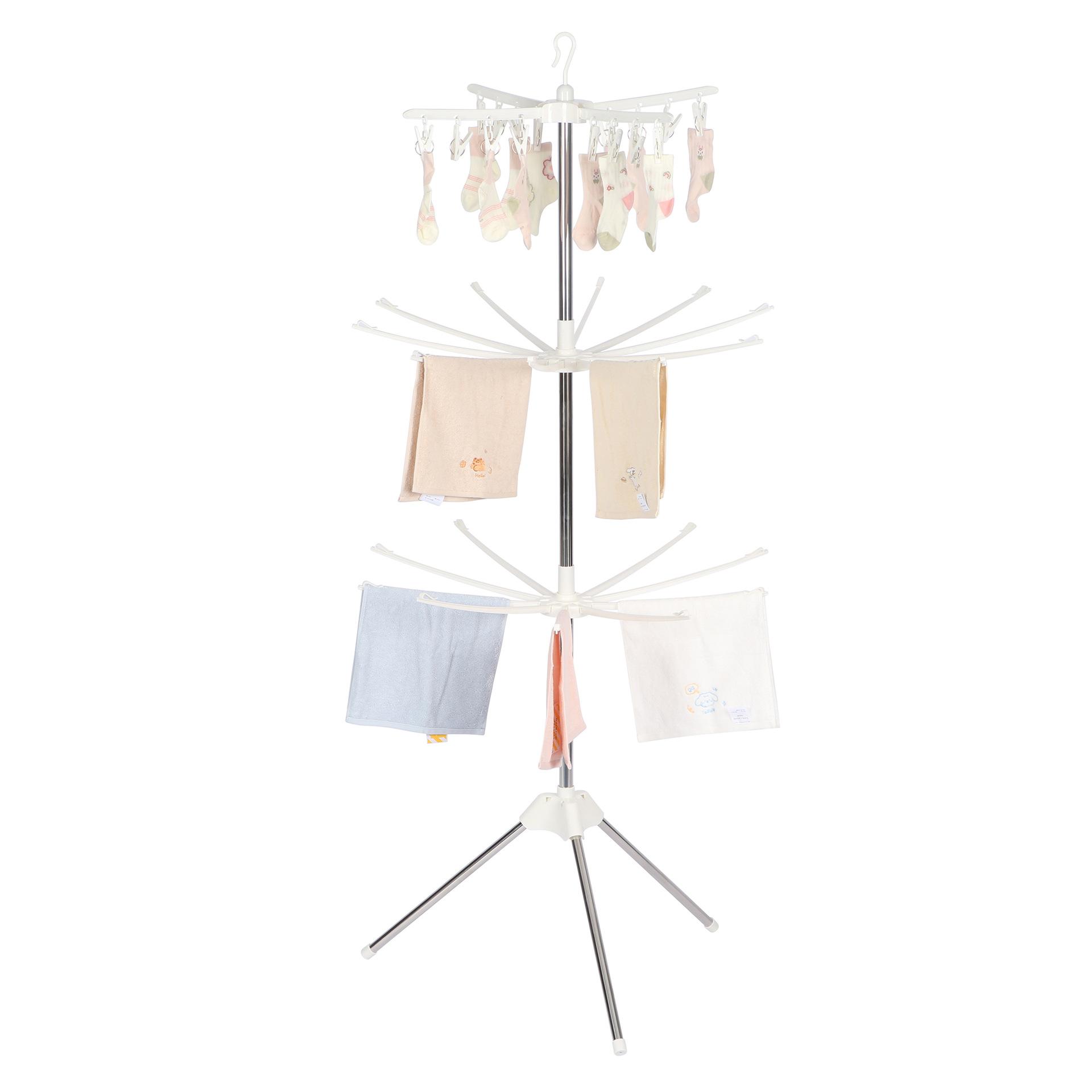 Multifunctional floor-to-ceiling balcony hanger newborn drying rack hanger bib rack