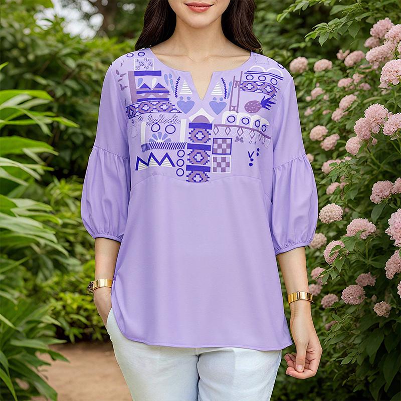 

ZANZEA Женская повседневная блузка с V-образным вырезом и рукавом 3/4 S