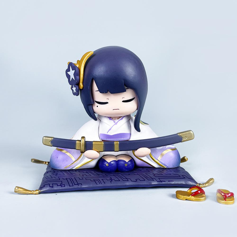 Yujianwu Divine Lord Sitting Posture Anime Figurine Model Ornament синий