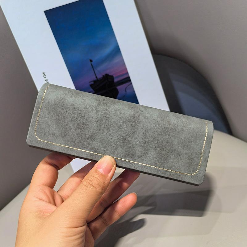 

Модный и щедрый кожаный футляр для очков при близорукости, кожаный футляр для солнцезащитных очков, футляр для очков, футляр для очков, чехол для очков серый