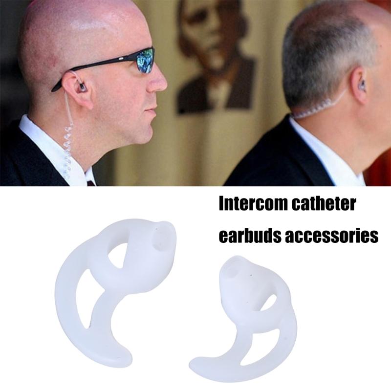 Walkies Talkie Headsets Replacement Soft Silicone Gel Earplug Earbuds In-Ear Air Acoustics Coils Tube Earpiece Tips