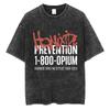 Rapper Playboi Carti Álbum Musical Die Lit Camiseta Lavada Hombres Mujeres Hip Hop Camisetas Populares Moda Camisetas Góticas Algodón Streetwear