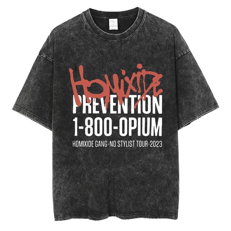 Rapper Playboi Carti Álbum Musical Die Lit Camiseta Lavada Hombres Mujeres Hip Hop Camisetas Populares Moda Camisetas Góticas Algodón Streetwear