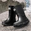 New medium tube rain shoes women's fashion adult outdoor non-slip waterproof shoes rainforest hiking rain boots
