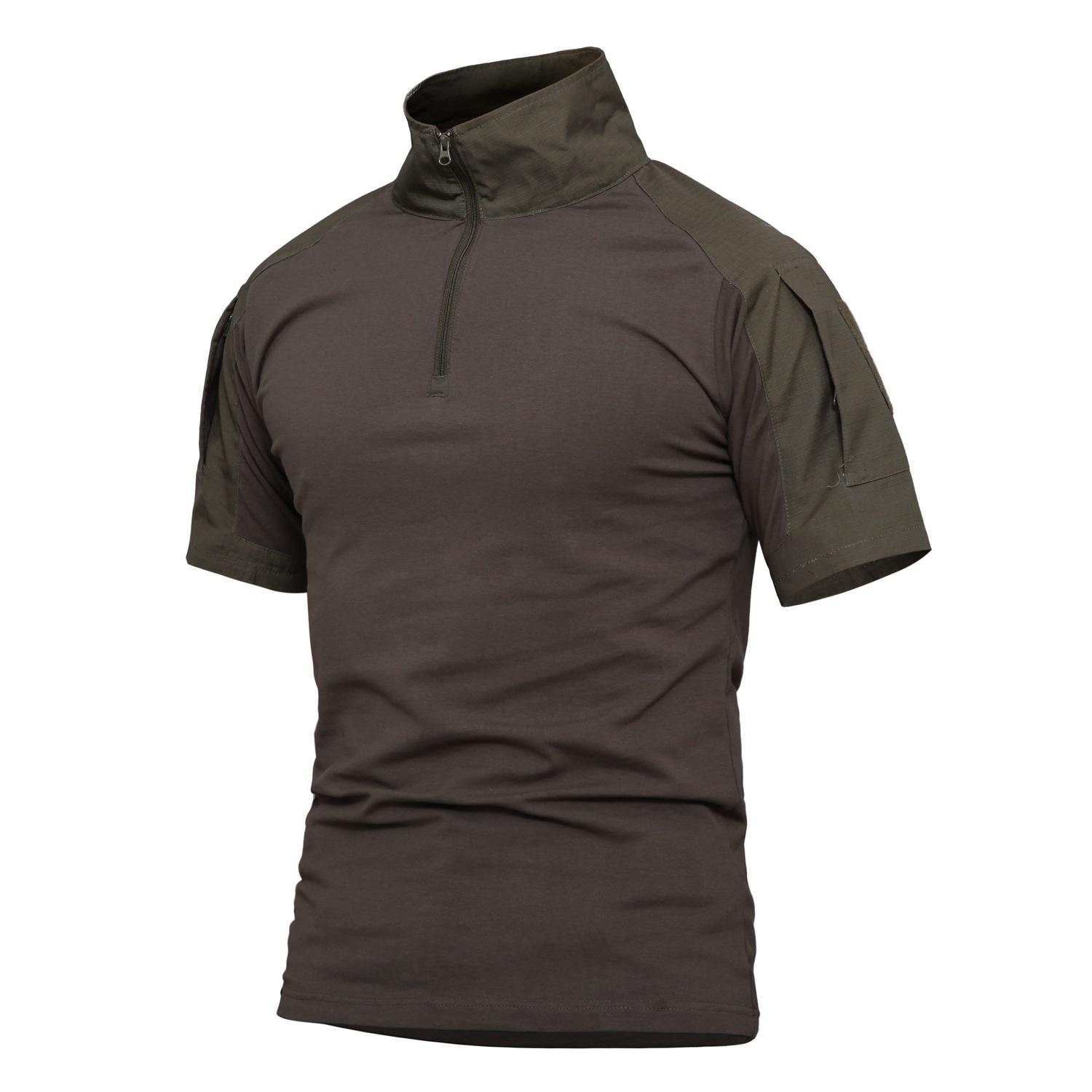 

Men s Zippeer Front T-shirt Short Sleeve Shirt for Outdoor Working Fishing Hiking Camping XS