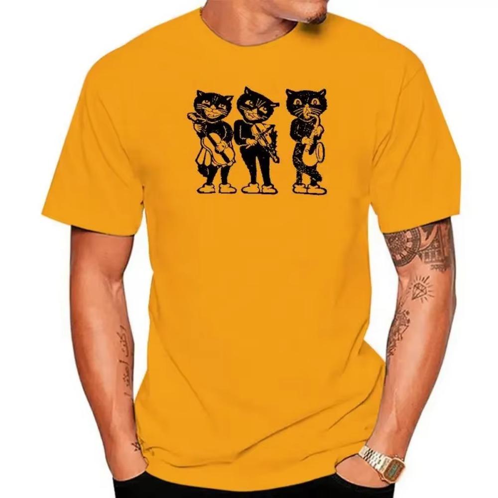 Retro Dancing Musician Cats tee