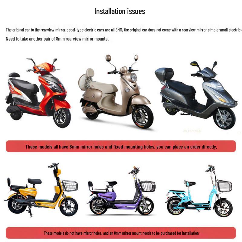 8mm Positive Thread Rearview Mirror for Niu Electric Scooter N1/N1S/M1/U1