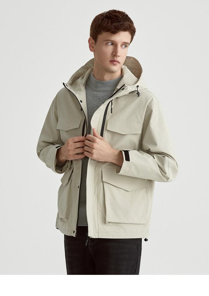 Outdoor Three Defenses: New workwear hooded jacket for men in the spring of the 26th year