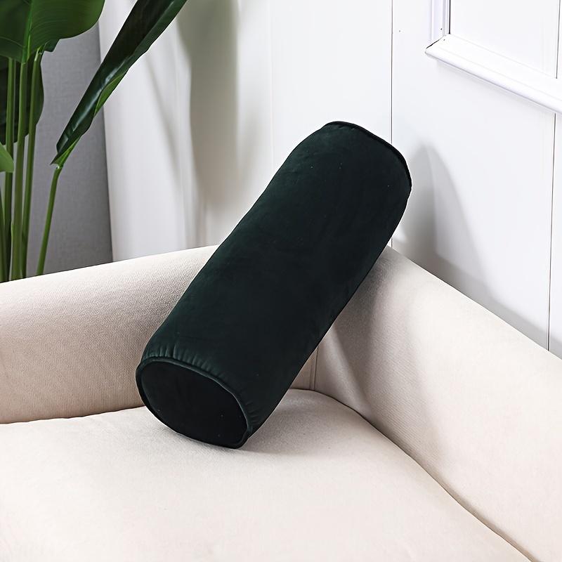 Classic Velvet Cylindrical Pillow Soft High Elastic Core Solid Color Knit Fabric Multipurpose Hand Wash Home Decor Sofa Bedroom 50x17cm чёрный 3700₽