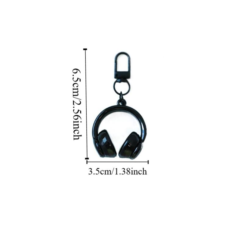 5Pcs Funny Headset Shape Keychain Colorful Car Key Ring Mini Earphone Shape Pendant  Bag Decoration