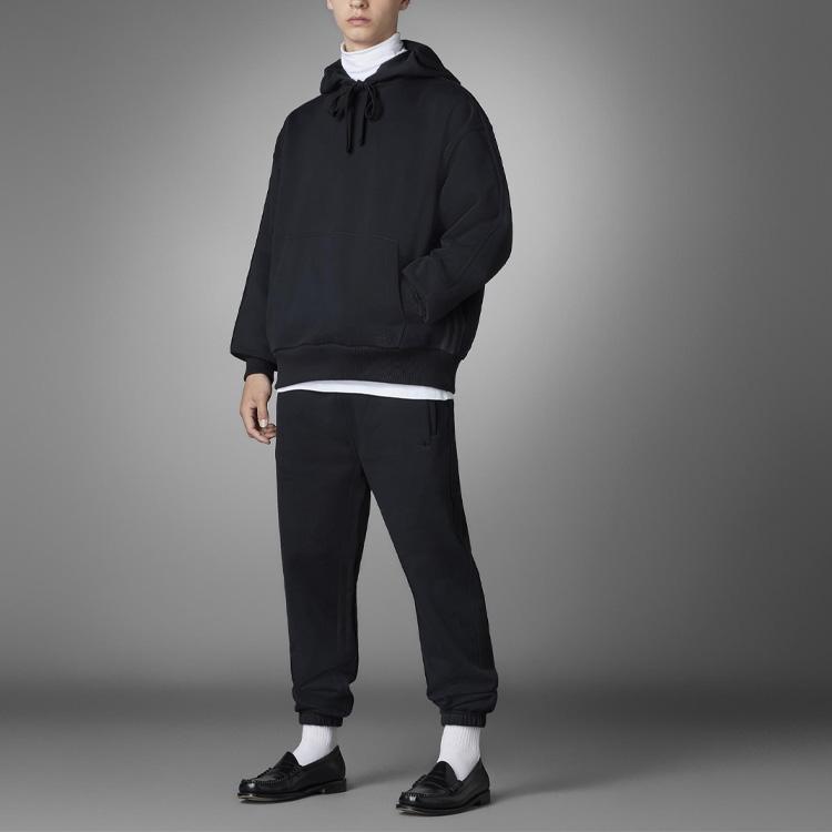 Adidas Originals Solid Color Logo Hoodie With Drawstring Men Hoodie Black HM5115