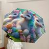 1pc Unicorn Fantasy Garden Umbrella with Plastic Handle,Suitable for All Seasons Home Travel Outdoor UmbrellaDD1417