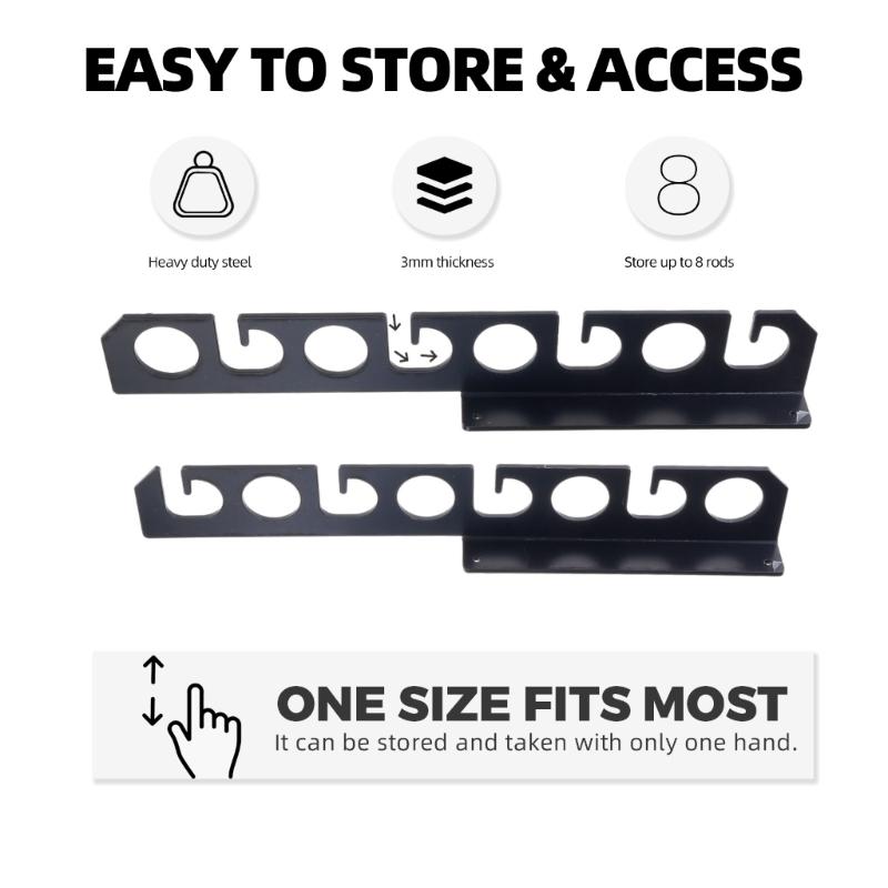 Multiple Rod Holder Wall Mounted Organizers Durable Acrylic Structure with Anti Slip Features for Fishing Enthusiasts