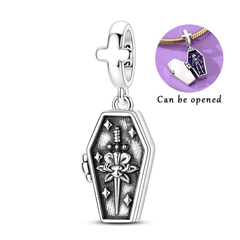 925 Silver Welcome To Colorless And Minimalist World Skull Charms Bead For Women Fit Bracelet DIY Jewelry Gift