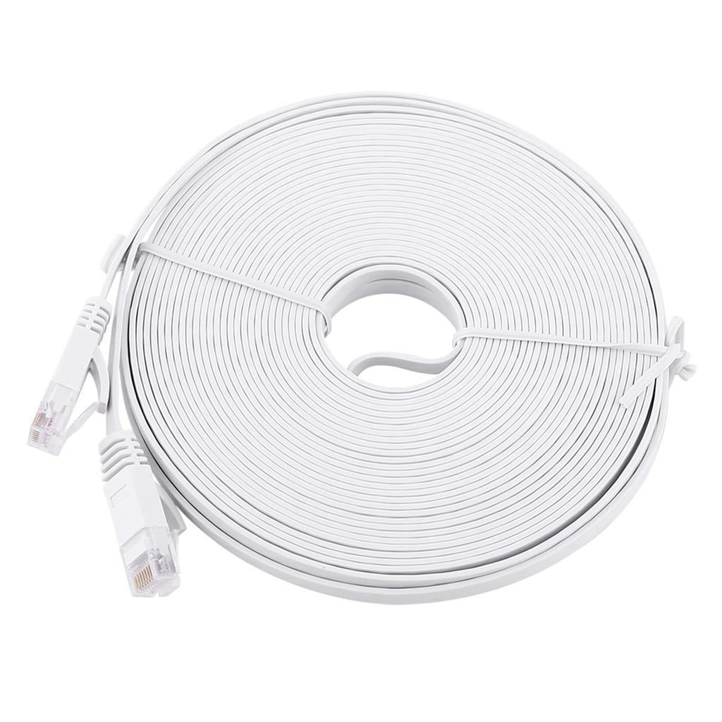 RJ45 CAT6 Ethernet Netzwerk Flaches LAN-Kabel UTP Patch Router-Kabel 1000M Weiß